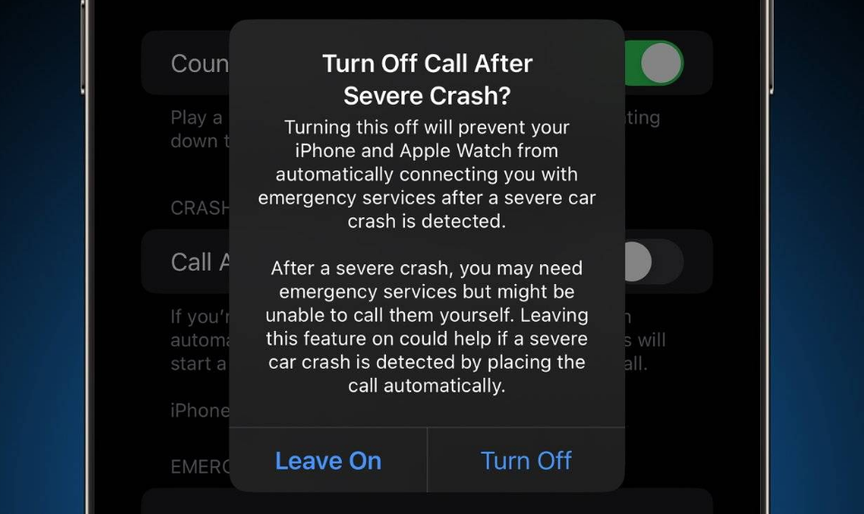巴林右苹果14维修分享 iPhone 14 和 Apple Watch 上关闭崩溃检测 